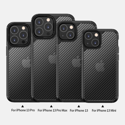 Carbon Fiber Hard Shield Case Cover for iPhone 13 mini